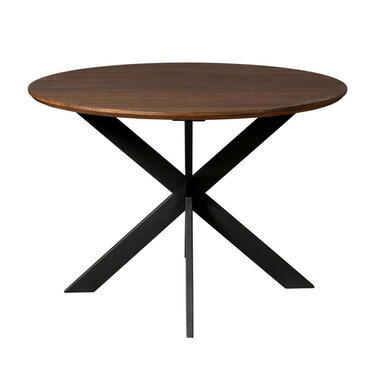Eettafel Rond Bruin Hout - 130x130x76cm - Ferris