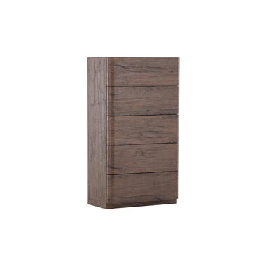 Ladekast 5 Lades - Donkerbruin MDF - 55x35x100cm - Noble