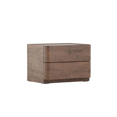 Nachtkastje 2 Lades - Donkerbruin MDF - 40x50x36cm - Noble