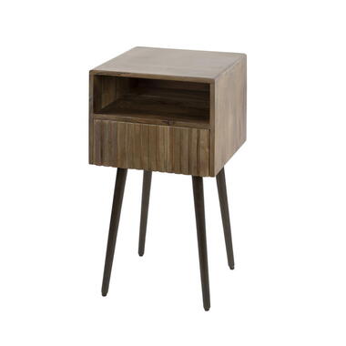 Nachtkastje Bruin Acaciahout - 35x35x61cm - Carve