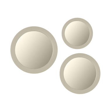 Spiegel Rond Zandkleur Hout - 80x3x80cm - Dide