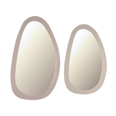 Spiegel Organisch Zandkleur Hout - 60x3x100cm - Lou