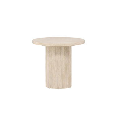 Salontafel Rond - Beige Travertinlook MDF - 50x50x45cm - Härön