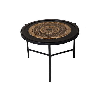 Salontafel Rond Zwart Hout - Set van 2 - Mae