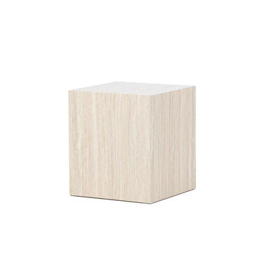 Salontafel Vierkant - Beige Travertinlook MDF - 40x40x45cm - York