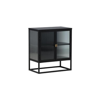 Vitrinekast Zwart Staal - 70x40x80cm - Garis