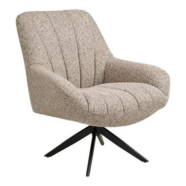 Hioshop Dora fauteuil draaifunctie grijs