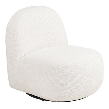 Hioshop Dina fauteuil draaifunctie offwhite