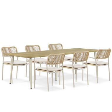 Tuinset 6 personen 240 cm Aluminium/rope Taupe Coco Penya/Montana