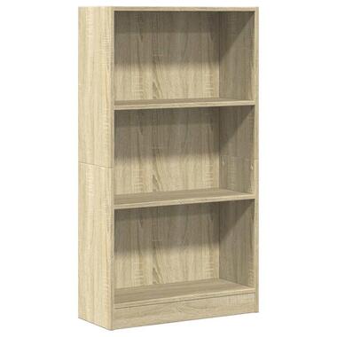 vidaXL - Boekenkast met 3 vakken - Sonoma eiken - Bewerkt hout - 60x24x109 cm