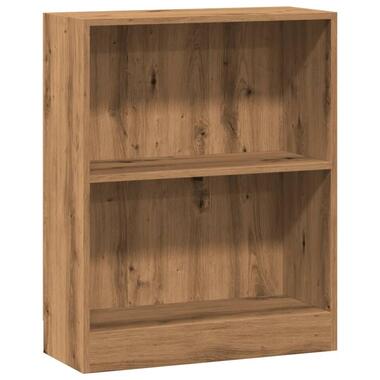 vidaXL - 2-laags kleine Boekenkast - Artisanaal eiken - Hout - 60x24x76 cm