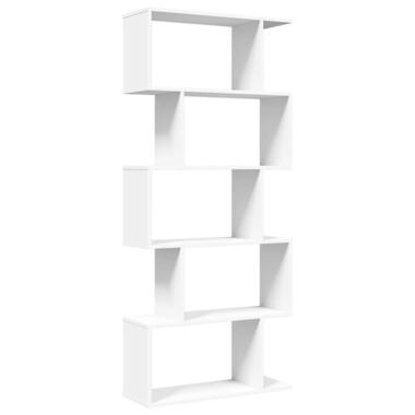 vidaXL - 5-laags Boekenkast voor woonkamers - Wit - Hout - 70x24x161 cm