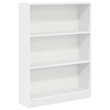 vidaXL - Boekenkast met 3 vakken - Wit - Bewerkt hout - 80x24x109 cm