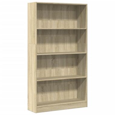 vidaXL - Boekenkast met 3 vakken - Sonoma eiken - Bewerkt hout - 80x24x109 cm