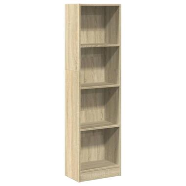 vidaXL - Boekenkast met 4 vakken - Sonoma eiken - Bewerkt hout - 40x24x143 cm