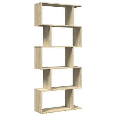 vidaXL - 5-laags Boekenkast voor woonkamers - Sonoma eiken - Hout - 70x24x161 cm