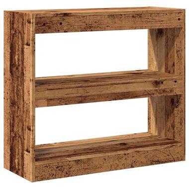 vidaXL - 2-laags kleine Boekenkast - Oud hout - Bewerkt hout - 80x30x72 cm