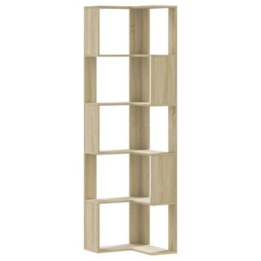 vidaXL - 5-laags Hoekboekenkast - Sonoma eiken - Bewerkt hout - 50x50x179 cm