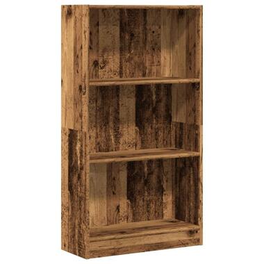 vidaXL - Boekenkast met 3 vakken - Oud hout - Bewerkt hout - 60x24x109 cm