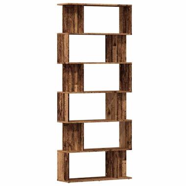 vidaXL - 6-laags Boekenkast voor kantoor - Oud hout - Hout - 80x24x192 cm