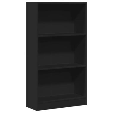 vidaXL - Boekenkast met 3 vakken - Zwart - Bewerkt hout - 60x24x109 cm