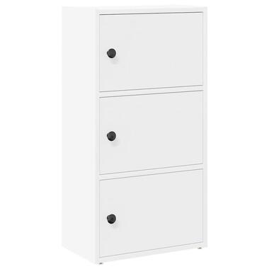 vidaXL - Boekenkast met 3 deuren voor woonkamers - Wit - Hout - 40x24x77 cm
