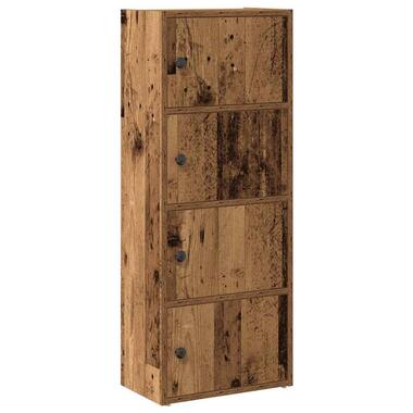 vidaXL - Boekenkast met 4 deuren voor woonkamers - Oud hout - 40x24x102 cm