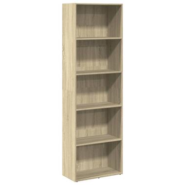 vidaXL Boekenkast met 5 vakken voor woonkamers Sonoma eiken 60x30x189 cm