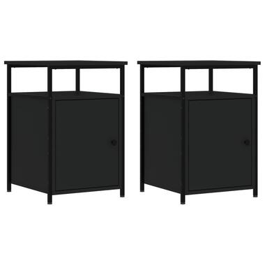 vidaXL - Industrieel Nachtkastjes met deur - Zwart - 40x42x60 cm - Set van 2