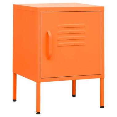 vidaXL - Durable Nachtkastje met deur en slot - Oranje - Staal - 35x35x51 cm