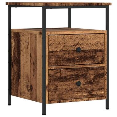 vidaXL - Industrieel Nachtkastjes met 2 lades - Oud hout - 44x45x60 cm - 2 st