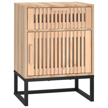 vidaXL - Nachtkastjes met lade en deur - Hout en ijzer - 40x30x55.5 cm - 2 stuks