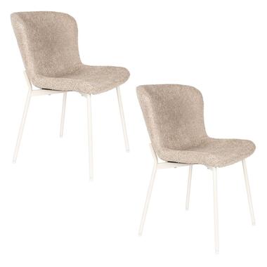 Housecraft Marion Eetkamerstoelen Bruin/ Beige - Set van 2