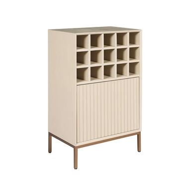 Wijnkast Zandkleur Hout - 55x35x90cm - Madison