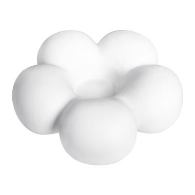 QUVIO Kandelaar bloemvorm - Groot - Keramiek - ø14 cm - Wit