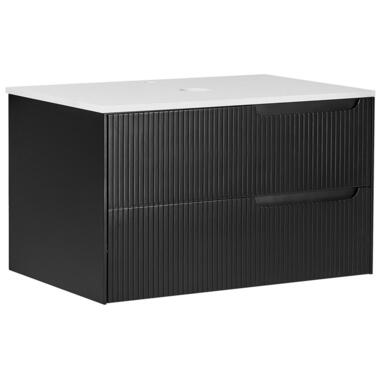 QUINTELA - Badkamermeubel - Zwart - 80 x 52 cm - MDF