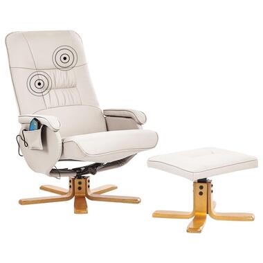 RELAXPRO - Relaxfauteuil met voetenbank - Lichtbeige - Kunstleer