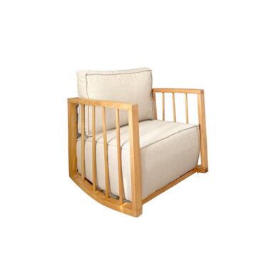 Schommelstoel Wit Teddy - 65x71x80cm - Sallanan