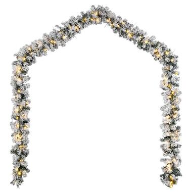 vidaXL - Kerstdecoratie kerstslinger met LED-lampjes 10 m - Groen - PVC