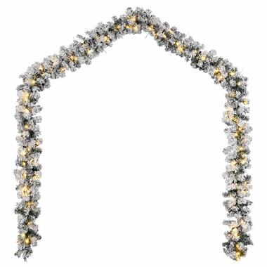 vidaXL - Kerstdecoratie kerstslinger met LED-lampjes 20 m - Groen - PVC