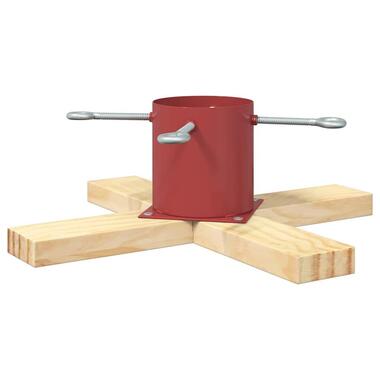 vidaXL - Kerstboomstandaard 50x50x16 cm - Rood - Massief grenenhout