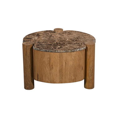 Salontafel Naturel Marmer - 61x61x40cm - Maeve