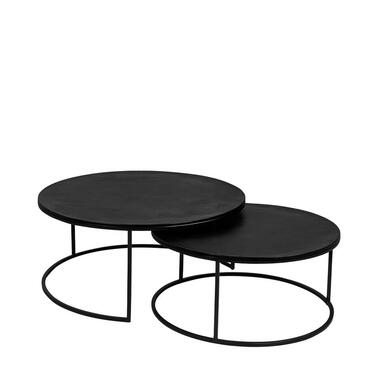 Salontafel Rond Zwart Metaal - Set van 2 - Darryl