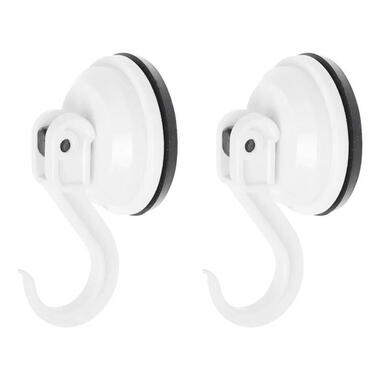 Benson Ophanghaak met zuignap - wit - 2x - draagkracht 2 kilo