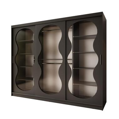 Meubella - Kledingkast Bunaro - Zwart - 250 cm