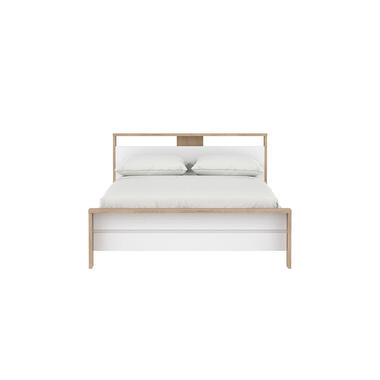 Hioshop Next bed met 1 legplank 140x200cm hoogglans wit