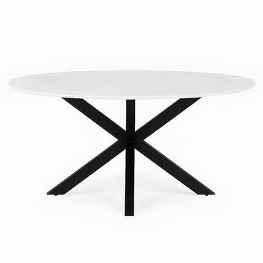 Eetkamertafel Rond Wit Marmer - 130x130x76cm - Lynn