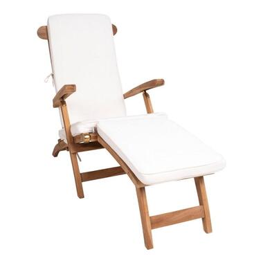 Hioshop Arrecife ligstoel incl kussen teak