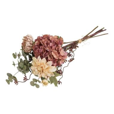Hioshop Dahlia kunstbloemenboeket hoogte 68cm meerkleurig