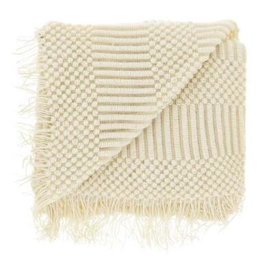 Unique Living - Plaid Palma Dove White -130x160cm